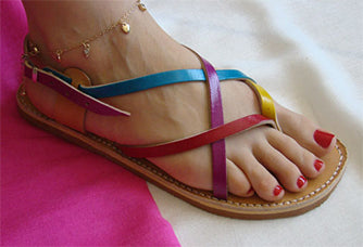 Colorful Slippers /// Beautiful Moroccan leather sandals 100% handmade  //Price :49 $