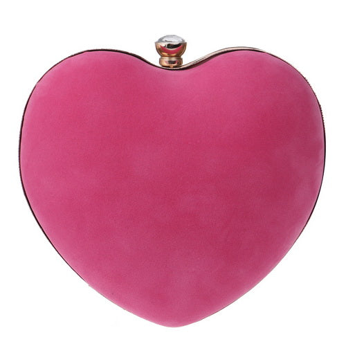 Heart Shaped Diamonds Women Evening Bags Red/Black