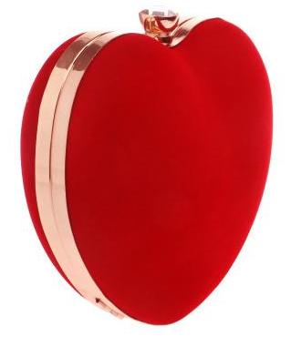 Heart Shaped Diamonds Women Evening Bags Red/Black